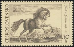 Czechoslovakia / Stamps (1969) 1760: Hendrik Goltzius (1558-1617) "Wild Horse" (engraving) - Grabados