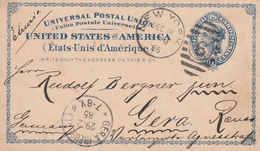 U.S.A. Ganzsache-New York-Gera/Deutschland-1885 !! - ...-1900