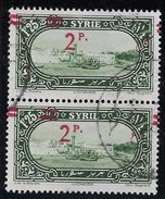 Syrie N°189 - Variété Surcharge Déplacée - Paire - TB - Used Stamps