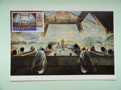CARTE MAXIMUM CARD THE SACRAMENT OF THE LAST SUPPER PAR SALVADOR DALI GUYANE - Moderne