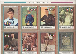 GENERAL DE  GAULLE -TIMBRES GRANDS FORMATS  BLOC 87 +101 - OBLITERE - AJMANN - ARABIE DU SUD EST - De Gaulle (General)