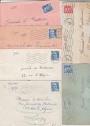 LOT DE 6 LETTRE AFFRANCHIES TYPES GANDON -TOUTES OBLITERATION MECANIQUES 5 LIGNES ONDULEES - ARDECHE - - 1921-1960: Modern Period