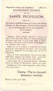 Devotie - Devotion - Profession Non Zuster Dame Marie Joseph - Ghislaine Verbeke - Roesbrugge - Ieper 1951 - Imágenes Religiosas