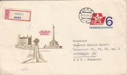 BRATISLAVA PHILATELIC EXHIBITION, CASTLE, BRIDGE, MONUMENT, REG COVER STATIONERY, ENTIER POSTAL, 1981, CZECHOSLOVAKIA - Covers