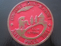 COURMES-SAINT-JEANNET ARTE PROCA Oct 1984 Équestre Equitation Plaque Souvenir Commémorative En Tôle Pub Taupinard France - Ruitersport