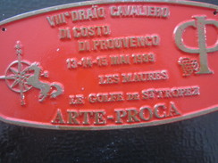 LES MAURES GOLFE ST TROPEZ-VIIé DRAIO CAVALIERO DI COSTA DI PROUVENCO Équestre Equitation Plaque Souvenir Commémorative - Reiten