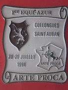 COLLONGES SAINT AUBAN 1ER EQUI-AZUR-1991 F.F.E. ARTE PROCA-Équestre Equitation Plaque Souvenir Commémorative - Equitation