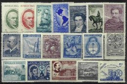 ARGENTINA, Yv 387/8, 399, 408, 412/3, 414/6, 420, 422, 428/30, 442, 445/6, ** MNH, F/VF, Cat. € 7,00 - Unused Stamps
