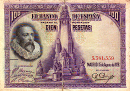 BILLETE ESPAÑA - 100 PESETAS - MADRID 15-AGOSTO-1928 - 100 Peseten