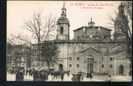 BILBAO -ESPANA- Original CPA -Iglesia De San Nicolas - Animée  - Recto Verso- Paypal Free - Vizcaya (Bilbao)