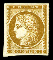 (*) N°1, 10c Bistre-jaune, Belles Marges. TTB (certificats)  Cote: 900 Euros  Qualité: (*) - 1849-1850 Cérès