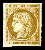 (*) N°1, 10c Bistre-jaune, Belles Marges. TTB (certificats)  Cote: 900 Euros  Qualité: (*) - 1849-1850 Ceres