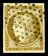 O N°1, 10c Bistre-jaune Obl étoile. TTB (signé Scheller)  Cote: 460 Euros  Qualité: O - 1849-1850 Ceres