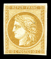 * N°1f, 10c Bistre, Impression De 1862, TB (certificat)  Cote: 650 Euros  Qualité: * - 1849-1850 Ceres