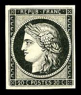 * N°3a, 20c Noir Sur Blanc, Pli En Marge Inférieur. TB (signé Brun)  Cote: 650 Euros  Qualité: * - 1849-1850 Cérès