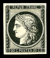 * N°3a, 20c Noir Sur Blanc, Pli En Marge Inférieur. TB (signé Brun)  Cote: 650 Euros  Qualité: * - 1849-1850 Ceres