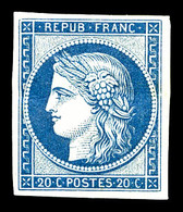 * N°8f, Non émis, 20c Bleu, Impression De 1862, TB (certificat)  Cote: 800 Euros  Qualité: * - 1849-1850 Cérès