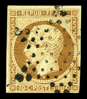 O N°9, 10c Bistre-jaune, Obl étoile, TB (signé Brun/certificat)  Cote: 750 Euros  Qualité: O - 1852 Louis-Napoleon