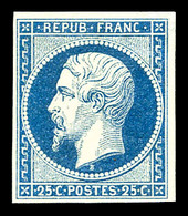 * N°10, 25c Bleu, Pelurage NE, Très Belle Présentation. (certificat)  Cote: 5500 Euros  Qualité: * - 1852 Louis-Napoléon