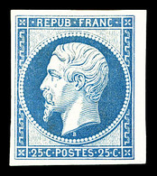 * N°10c, 25c Bleu, Impression De 1862, Bord De Feuille Latéral, Frais. TTB (certificat)  Cote: 600 Euros  Qualité: * - 1852 Louis-Napoléon