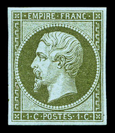 ** N°11, 1c Olive, Fraîcheur Postale. SUP (certificat)    Qualité: ** - 1853-1860 Napoléon III