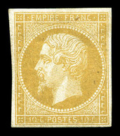 * N°13Aa, 10c Jaune Citron. TTB (certificat)  Cote: 2750 Euros  Qualité: * - 1853-1860 Napoleon III
