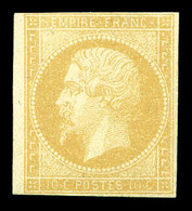 * N°13Al, 10c Citron, Superbe Nuance. R.R. (signé Brun/certificat)  Cote: 2000 Euros  Qualité: * - 1853-1860 Napoléon III