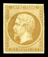 * N°13B, 10c Brun-clair Type II, TB (certificat)  Cote: 1000 Euros  Qualité: * - 1853-1860 Napoléon III