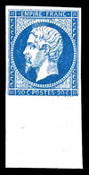 * N°14A, 20c Bleu Type I Bord De Feuille. SUP (signé Brun/certificat)  Cote: 450 Euros  Qualité: * - 1853-1860 Napoleon III