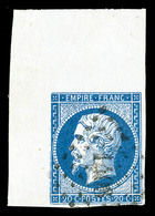 O N°14A, 20c Bleu Type I, Grand Coin De Feuille, SUPERBE ET RARE (signé Brun/certificat)    Qualité: O - 1853-1860 Napoleon III