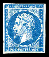 * N°14Aa, 20c Bleu Foncé Type I, Frais. TTB (signé Brun/certificat)  Cote: 600 Euros  Qualité: * - 1853-1860 Napoléon III