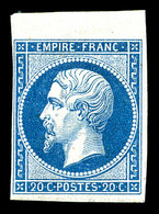 * N°14B, 20c Bleu Type II, Bdf, TTB (signé Brun/certificat)  Cote: 550 Euros  Qualité: * - 1853-1860 Napoléon III