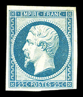 (*) N°15a, 25c Bleu Laiteux, Jolie Pièce. TB (signé Brun/certificat)  Cote: 1600 Euros  Qualité: (*) - 1853-1860 Napoléon III
