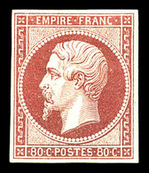 * N°17Aa, 80c Carmin Clair, Très Jolie Nuance. SUPERBE. R. (certificats)  Cote: 4000 Euros  Qualité: * - 1853-1860 Napoléon III