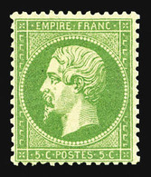 * N°20, 5c Vert, TB  Cote: 350 Euros  Qualité: * - 1862 Napoléon III