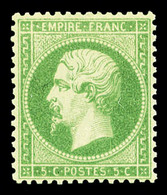 * N°20a, 5c Vert-foncé, Très Bon Centrage, TTB (certificat)    Qualité: * - 1862 Napoléon III