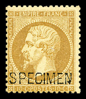 * N°21c, 10c Bistre Surchargé 'SPECIMEN', TB (signé/certificat)  Cote: 1000 Euros  Qualité: * - 1862 Napoleon III