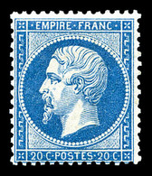 ** N°22, 20c Bleu, Fraîcheur Postale, SUP (certificat)    Qualité: ** - 1862 Napoléon III.