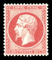 ** N°24, 80c Rose, Fraîcheur Postale, Très Bon Centrage. SUPERBE. R. (certificats)    Qualité: ** - 1862 Napoléon III.