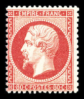 ** N°24, 80c Rose, Fraîcheur Postale, SUP (certificat)     Qualité: ** - 1862 Napoléon III.