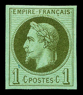 * N°25c, Rothschild, 1c Olive Impression Fine Non Dentelé Quasi **, Fraîcheur Postale. SUP (signé/certificat)  Cote: 225 - 1863-1870 Napoleon III With Laurels