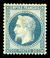 * N°29B, 20c Bleu Type II, Très Bon Centrage, SUP (signé Brun/certificat)    Qualité: * - 1863-1870 Napoleon III With Laurels