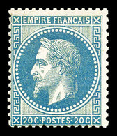 * N°29B, 20c Bleu Type II, Quasi **, TB  Cote: 300 Euros  Qualité: * - 1863-1870 Napoleon III With Laurels