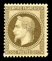 ** N°30, 30c Brun, Fraîcheur Postale. SUP (certificat)    Qualité: ** - 1863-1870 Napoleon III With Laurels