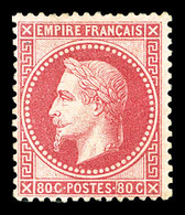 (*) N°32, 80c Rose. TB (signé)  Cote: 400 Euros  Qualité: (*) - 1863-1870 Napoleon III With Laurels