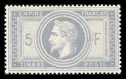 ** N°33, 5F Violet-gris, Splendide Nuance, Pièce D'une Qualité Exceptionnelle. SUPERBE. R.R. (certificats)    Qualité: * - 1863-1870 Napoléon III. Laure