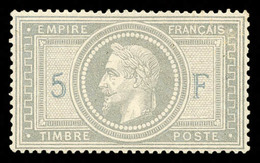 * N°33A, 5F Violet-gris Avec 5 Et F En Bleu. TTB. R. (signé Brun/Scheller/certificats)  Cote: 11000 Euros  Qualité: * - 1863-1870 Napoléon III. Laure