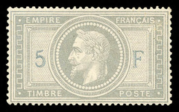 * N°33A, 5F Violet-gris Avec 5 Et F En Bleu. TTB. R. (signé Brun/Scheller/certificats)  Cote: 11000 Euros  Qualité: * - 1863-1870 Napoleon III With Laurels