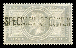 * N°33h, 5F Violet-gris Surchargé 'SPECIMEN' Horizontalement. SUPERBE. R.R.R (signé Calves/certificats)  Cote: 3500 Euro - 1863-1870 Napoleon III With Laurels