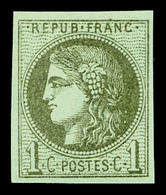 * N°39A, 1c Olive Rep 1, TB (signé Scheller)  Cote: 300 Euros  Qualité: * - 1870 Bordeaux Printing